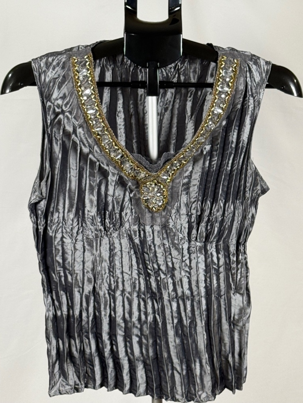 Piano Beaded Crinkle Top Y2K Boho Glam Festival Size 5
